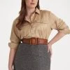 Courtenay Long Sleeve Button Front Shirt - Overhemdblouse - Birch Tan