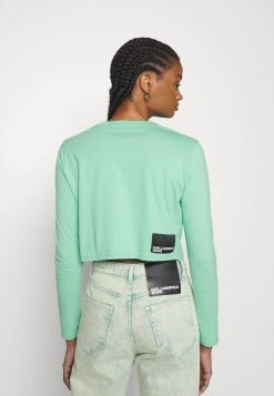 Karl Lagerfeld Jeans Cropped Long Sleeve Logo- Longsleeve - Grün -dress shop c9aebcc5f62441a98ae81ae3cb694e26