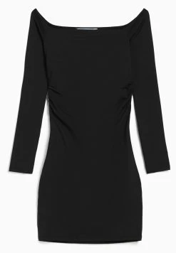 BERSHKA Long Sleeve Mini - Etui-Jurk - Black -dress shop ce962c3e3314494dacffa87e7072e23b