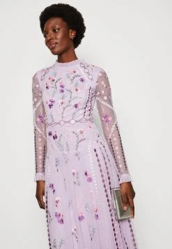 Maya Deluxe Premium Long Sleeve Maxi Dress - Galajurk - Lilac Multi -dress shop d01dc3e462dc42939c1751afb7890248