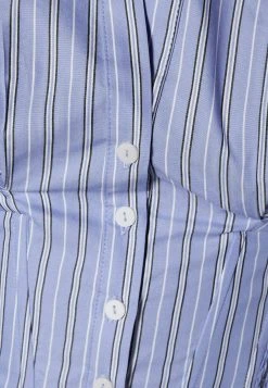 BERSHKA Long Sleeve - Overhemdblouse - Blue -dress shop d07429d5fb15411bbce5280e6a2492b2