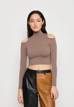 COTTON ON Seamless Cut Out Shoulder Long Sleeve - Longsleeve - Brownstone