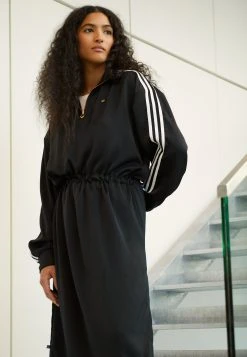 Adidas Originals High Neck Long Sleeve Zip Dress - Jerseyjurk - Black