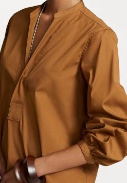 Polo Ralph Lauren Sina Long Sleeve Blouse - Blouse - Cafe Brown -dress shop d8fee16f425d4c84a897af20d7e344f4