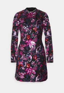 ML Monique Lhuillier Long Sleeve Sequin Short Dress - Cocktailjurk - Black -dress shop db43713aa9ed4079bb4c07a62ee47ccf