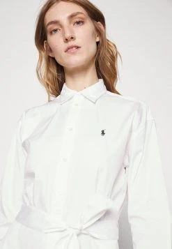 Polo Ralph Lauren Long Sleeve Day Dress - Blousejurk - White -dress shop dba01dd2a2024f108478c9122b14b6de