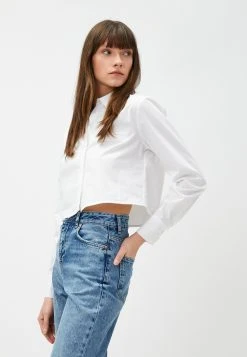 Koton Crop Long Sleeve Pocket Detail. - Overhemdblouse - White -dress shop dcf189b187f840e9a684d705e7ac284c