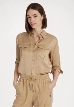 Courtenay Long Sleeve Button Front Shirt - Overhemdblouse - Birch Tan