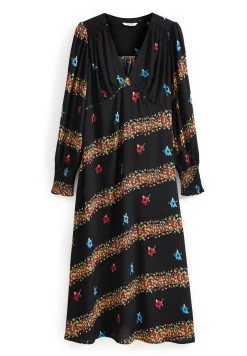 Next Cecila Birtwell Long Sleeve MidiStandard - Jurk - Black Floral -dress shop e533073157344a3abdfd493569fdf20c