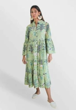 Bombay Sunset Long Sleeve Zambia D5 - Blousejurk - Green