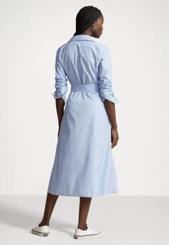 Polo Ralph Lauren Long Sleeve Day Dress - Blousejurk - Classic Medium Blue -dress shop eb19a7a7d7654a85bbca31d436bcc245