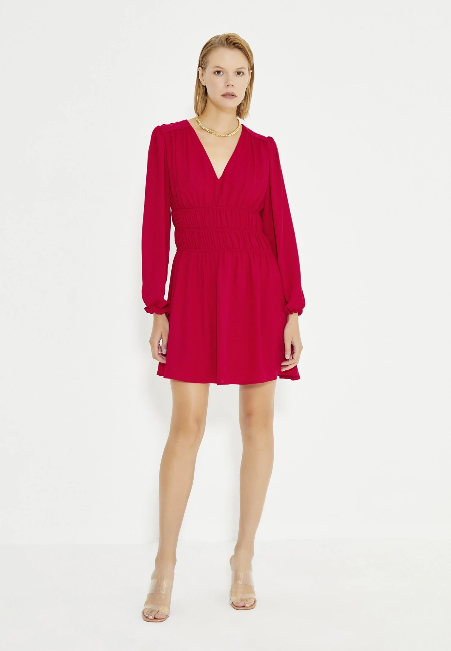 Just Like You Long Sleeve - Jurk - Red 2 Just Like You Long Sleeve - Jurk - Red - Afbeelding 2