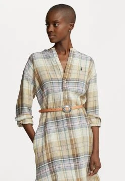 Polo Ralph Lauren Long Sleeve Day Dress - Jurk - Brown Multi Plaid