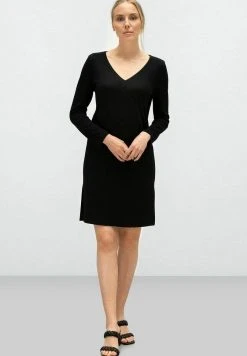 Atelier Kajsa V Neck Long Sleeve - Etui-Jurk - Black