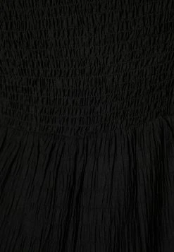 BERSHKA Textured Voluminous - Long Sleeve - Jurk - Black -dress shop ef33e9655ded46d1aa90742a1a587a7b