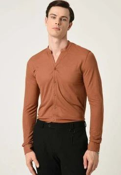 Antioch Long Sleeve Slim Fit - Overhemd - Dark Brown