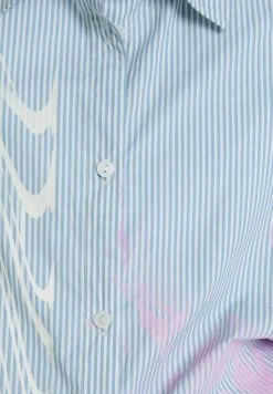 BERSHKA Long Sleeve Striped - Overhemdblouse - Blue -dress shop f20e81d398a54f03a304946f3688b5bb