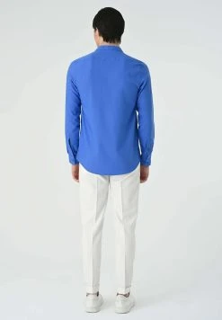 Antioch Mandarin Collar Long Sleeve - Overhemd - Sax -dress shop f2e7d9852cae4bdca148ffb561e4c7b8