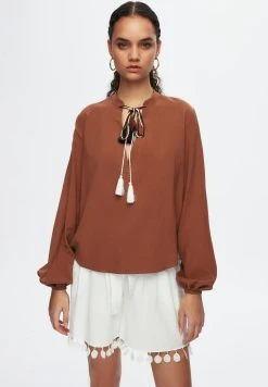 AdL Long Sleeve - Blouse - Camel