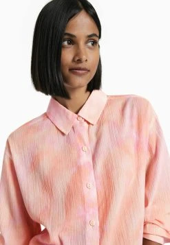 BERSHKA Long Sleeve - Overhemdblouse - Brown -dress shop f3cc4b7a5ea24649be4d062935e8590f