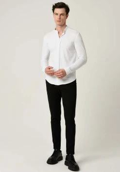 Antioch Grandad Collar Hidden Button Long Sleeve- Overhemd - White 7 Antioch Grandad Collar Hidden Button Long Sleeve- Overhemd - White -dress shop f4456584f8bb411ab5e2611641350400