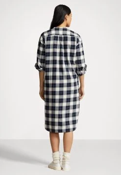 Polo Ralph Lauren Long Sleeve Day Dress - Jurk - Dark Navy Multi Plaid -dress shop f9746e107a1e407ca7bb18fb1bcc4810